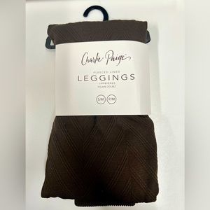 Charlie Paige Fleece Lined Women’s Leggings. Size S/M (6-12). Brown. 2022.